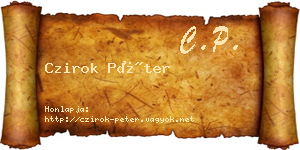 Czirok Péter névjegykártya