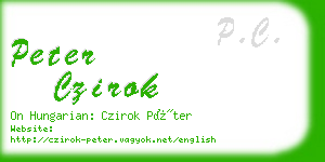 peter czirok business card